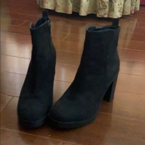 Black suede booties